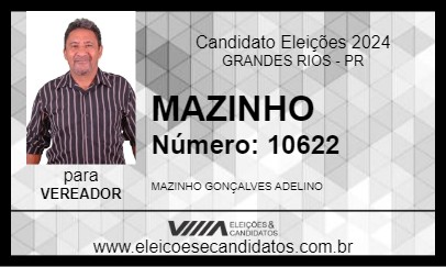 Candidato MAZINHO 2024 - GRANDES RIOS - Eleições