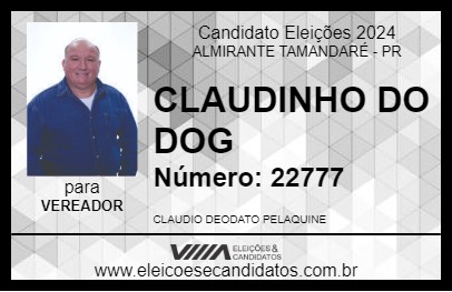 Candidato CLAUDINHO DO DOG 2024 - ALMIRANTE TAMANDARÉ - Eleições