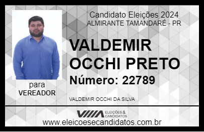 Candidato VALDEMIR OCCHI PRETO 2024 - ALMIRANTE TAMANDARÉ - Eleições