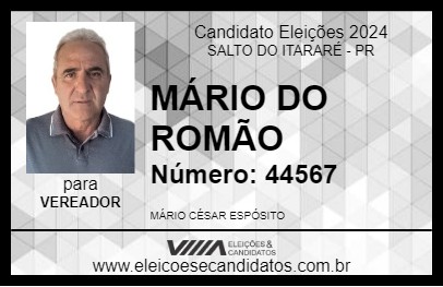 Candidato MÁRIO DO ROMÃO 2024 - SALTO DO ITARARÉ - Eleições