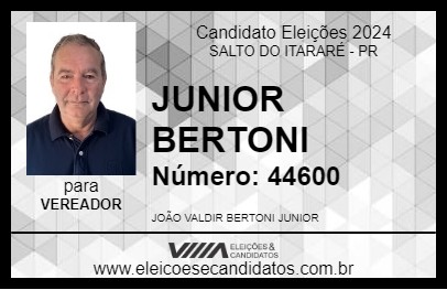 Candidato JUNIOR BERTONI 2024 - SALTO DO ITARARÉ - Eleições