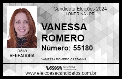 Candidato VANESSA ROMERO 2024 - LONDRINA - Eleições