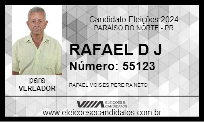 Candidato RAFAEL D J 2024 - PARAÍSO DO NORTE - Eleições