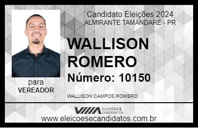 Candidato WALLISON ROMERO 2024 - ALMIRANTE TAMANDARÉ - Eleições