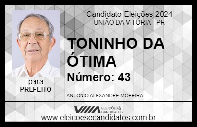 Candidato TONINHO DA ÓTIMA 2024 - UNIÃO DA VITÓRIA - Eleições