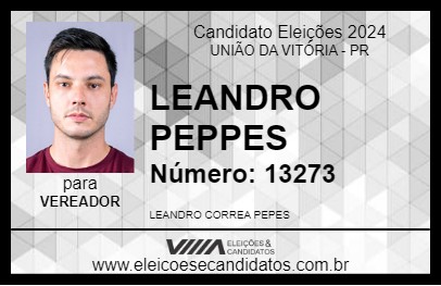 Candidato LEANDRO PEPPES 2024 - UNIÃO DA VITÓRIA - Eleições