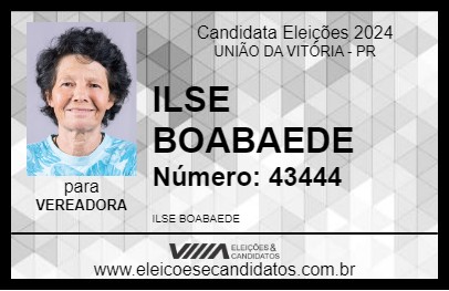 Candidato ILSE BOABAEDE 2024 - UNIÃO DA VITÓRIA - Eleições