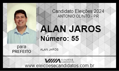 Candidato ALAN JAROS 2024 - ANTONIO OLINTO - Eleições