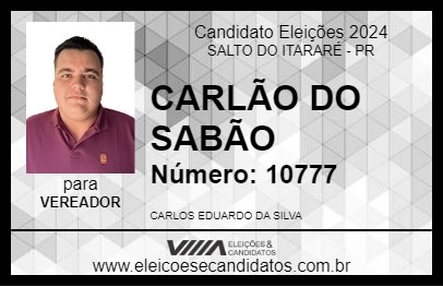 Candidato CARLÃO DO SABÃO 2024 - SALTO DO ITARARÉ - Eleições