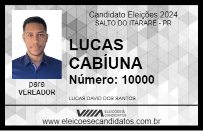 Candidato LUCAS DO CABIÚNA 2024 - SALTO DO ITARARÉ - Eleições