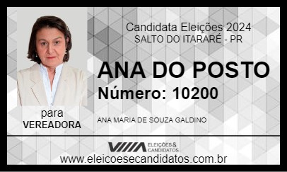 Candidato ANA DO POSTO 2024 - SALTO DO ITARARÉ - Eleições