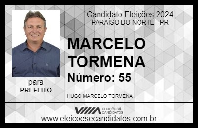 Candidato MARCELO TORMENA 2024 - PARAÍSO DO NORTE - Eleições