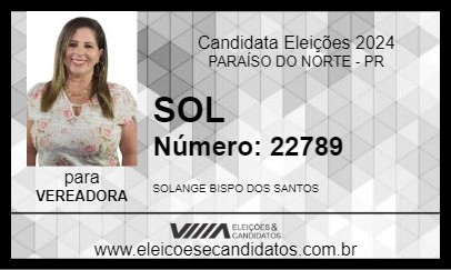 Candidato SOL 2024 - PARAÍSO DO NORTE - Eleições