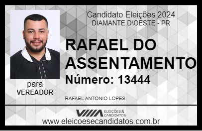 Candidato RAFAEL DO ASSENTAMENTO  2024 - DIAMANTE D\OESTE - Eleições