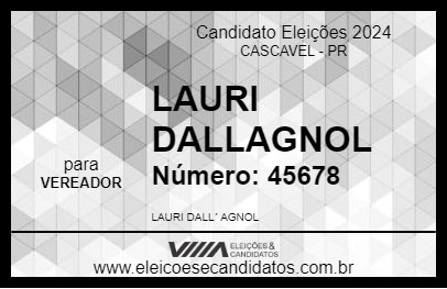 Candidato LAURI DALL AGNOL 2024 - CASCAVEL - Eleições