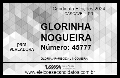 Candidato GLORINHA NOGUEIRA 2024 - CASCAVEL - Eleições