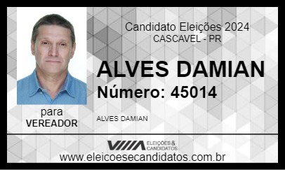 Candidato ALVES DAMIAN 2024 - CASCAVEL - Eleições