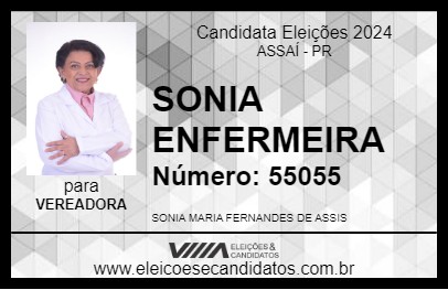 Candidato SONIA ENFERMEIRA 2024 - ASSAÍ - Eleições