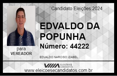 Candidato EDVALDO DA POPUNHA 2024 - GUARAQUEÇABA - Eleições