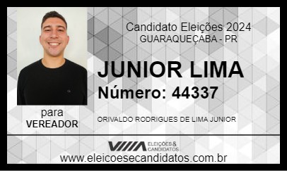 Candidato JUNIOR LIMA 2024 - GUARAQUEÇABA - Eleições