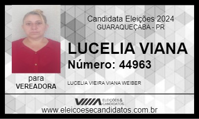 Candidato LUCELIA VIANA 2024 - GUARAQUEÇABA - Eleições