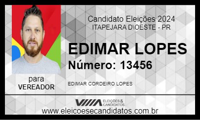 Candidato EDIMAR LOPES 2024 - ITAPEJARA D\OESTE - Eleições