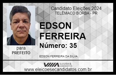 Candidato EDSON FERREIRA 2024 - TELÊMACO BORBA - Eleições