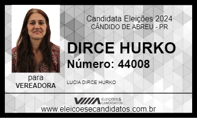 Candidato DIRCE HURKO 2024 - CÂNDIDO DE ABREU - Eleições