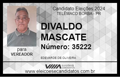 Candidato DIVALDO MASCATE 2024 - TELÊMACO BORBA - Eleições