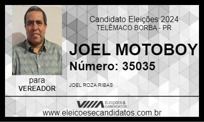 Candidato JOEL MOTOBOY 2024 - TELÊMACO BORBA - Eleições