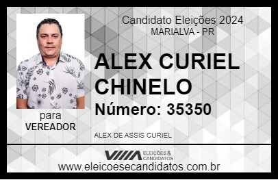 Candidato ALEX CURIEL CHINELO 2024 - MARIALVA - Eleições