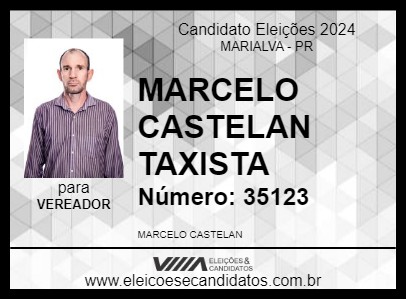 Candidato MARCELO CASTELAN TAXISTA 2024 - MARIALVA - Eleições