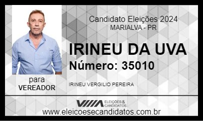 Candidato IRINEU DA UVA 2024 - MARIALVA - Eleições