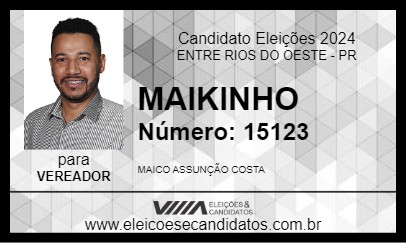 Candidato MAIKINHO 2024 - ENTRE RIOS DO OESTE - Eleições