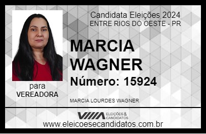 Candidato MARCIA WAGNER 2024 - ENTRE RIOS DO OESTE - Eleições