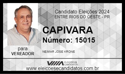 Candidato CAPIVARA 2024 - ENTRE RIOS DO OESTE - Eleições