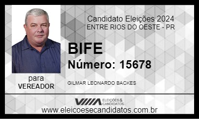 Candidato BIFE 2024 - ENTRE RIOS DO OESTE - Eleições