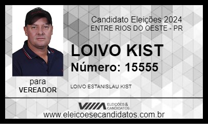 Candidato LOIVO KIST 2024 - ENTRE RIOS DO OESTE - Eleições