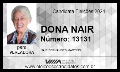 Candidato DONA NAIR 2024 - GUARAQUEÇABA - Eleições