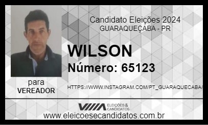 Candidato WILSON 2024 - GUARAQUEÇABA - Eleições