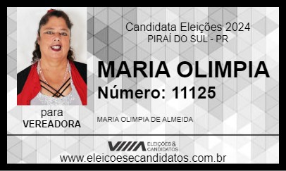 Candidato MARIA OLIMPIA 2024 - PIRAÍ DO SUL - Eleições