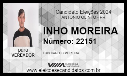 Candidato INHO MOREIRA 2024 - ANTONIO OLINTO - Eleições