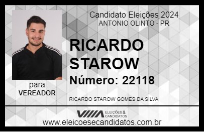 Candidato RICARDO STAROW 2024 - ANTONIO OLINTO - Eleições