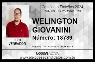 Candidato WELINGTON GIOVANINI 2024 - PONTAL DO PARANÁ - Eleições