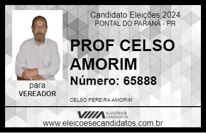 Candidato PROF CELSO AMORIM 2024 - PONTAL DO PARANÁ - Eleições