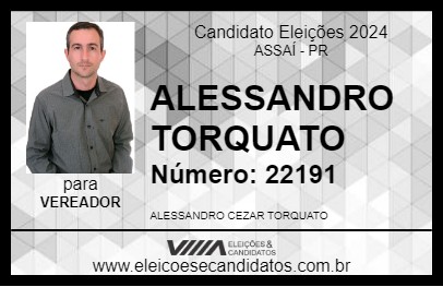 Candidato ALESSANDRO TORQUATO 2024 - ASSAÍ - Eleições