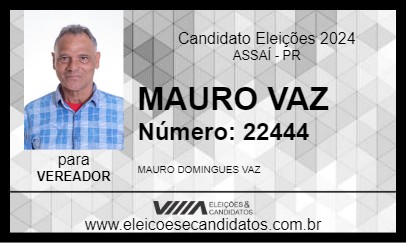 Candidato MAURO VAZ 2024 - ASSAÍ - Eleições