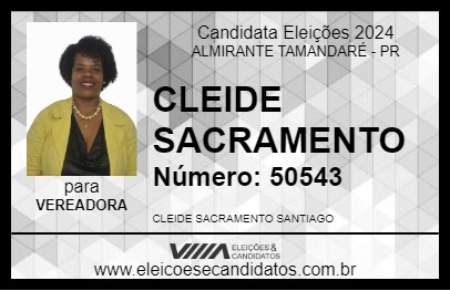 Candidato CLEIDE SACRAMENTO 2024 - ALMIRANTE TAMANDARÉ - Eleições