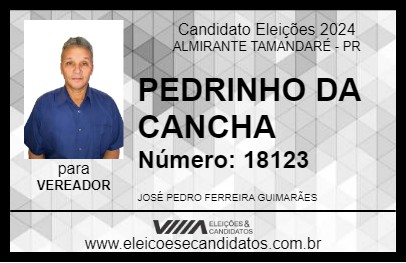 Candidato PEDRINHO DA CANCHA 2024 - ALMIRANTE TAMANDARÉ - Eleições