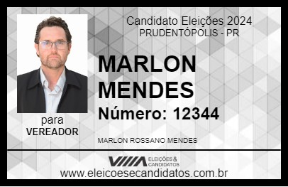 Candidato MARLON MENDES 2024 - PRUDENTÓPOLIS - Eleições